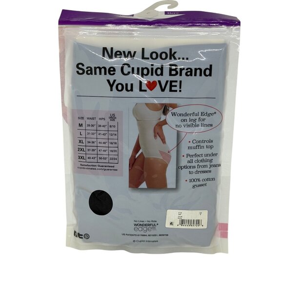 NEW Cupid Hi-Waist Brief XL Black Extra Firm Control Shaper Stay Cool Fabric NIP - Picture 2 of 3